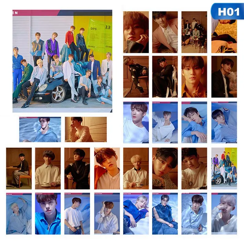 

30Pcs/Set Kpop SEVENTEEN Lomo Cards Postcards Decoration Self Made Photo Cards Decoration Supplies