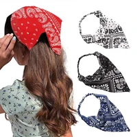 vintage flower print hair scarf floral triangle bandanas for women 2021 boho elastic hair bands headband hair accessories