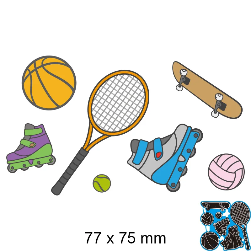 

Режущие штампы, спортивное оборудование, новые металлические трафареты, бумажная фотобумага для самостоятельного заказа, украшение для создания открыток 77*75 мм