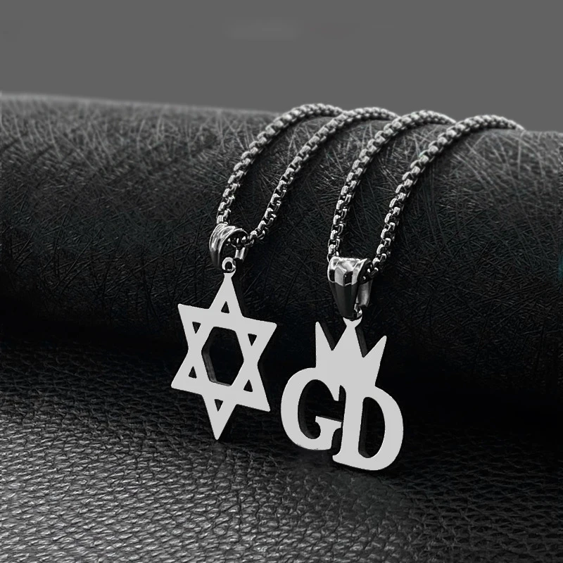 

Titanium steel six-pointed star pendant stainless steel fashion pendant simple and versatile pendant for men and women