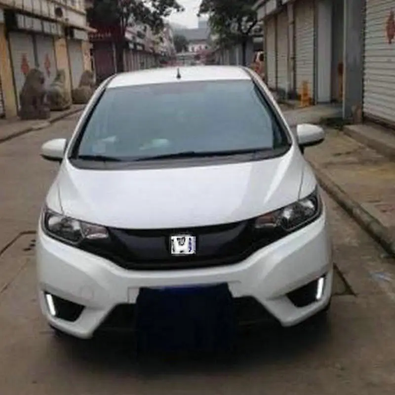 

1Set For Honda jazz fit 2014 2015 2016 LED DRL Daytime Running Lights Daylight Driving light with fog lamp