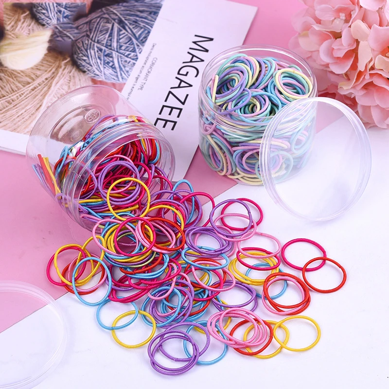100 PCS 3CM Children Safe Elastic Hair Bands New Nylon Rubber Headwear Ponytail Holder Kids Accessories 2020 DIY |