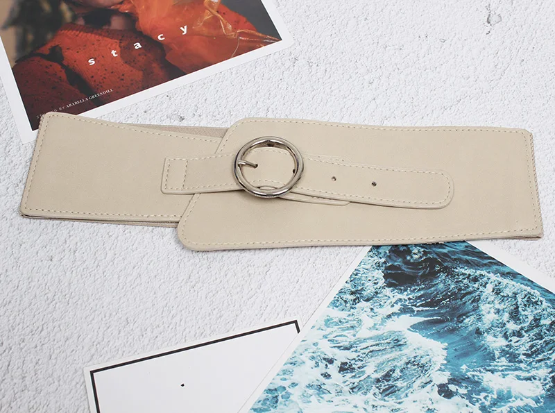 

GetSpring Women Belt Black PU Leather Wide Waist Belt Fashion Elastic Waistband Ladies Cummerbund All Match Corset Belt 2020 New