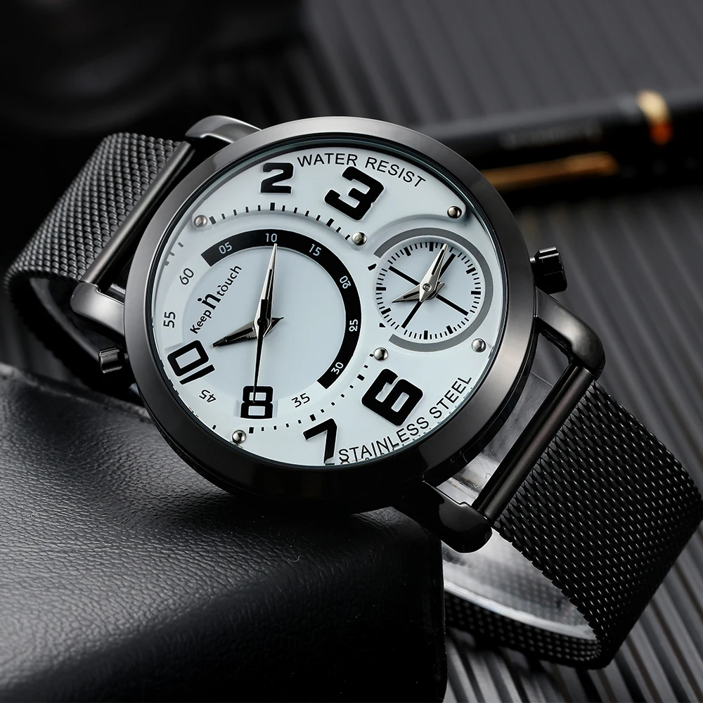 Кварцевые наручные часы с ремешком сеткой высококлассные мужские 2019 роскошные