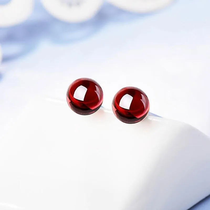 Природные гранат серьги простые темпераментные 925 серебряные предназначены для