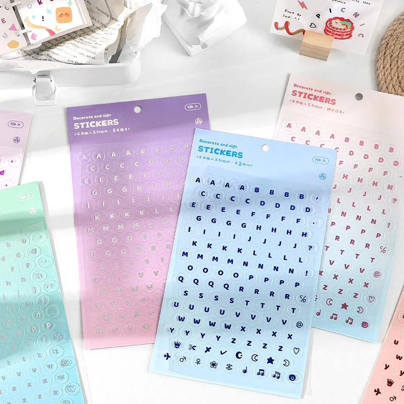 

Cute colored letter and symbol stickers DIY mobile phone glue project production Stationery school supplies decorative stickers