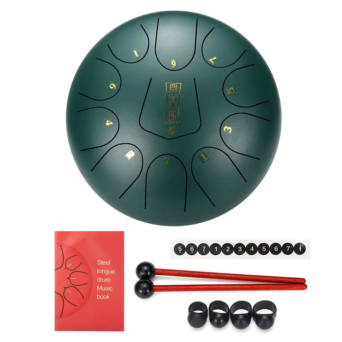 10 дюймов 11 нот D Основной стальной язык барабан Handpan ручной барабан с барабанчиками с пальчиковыми лопастями Йога Медитация Zazen Релакс