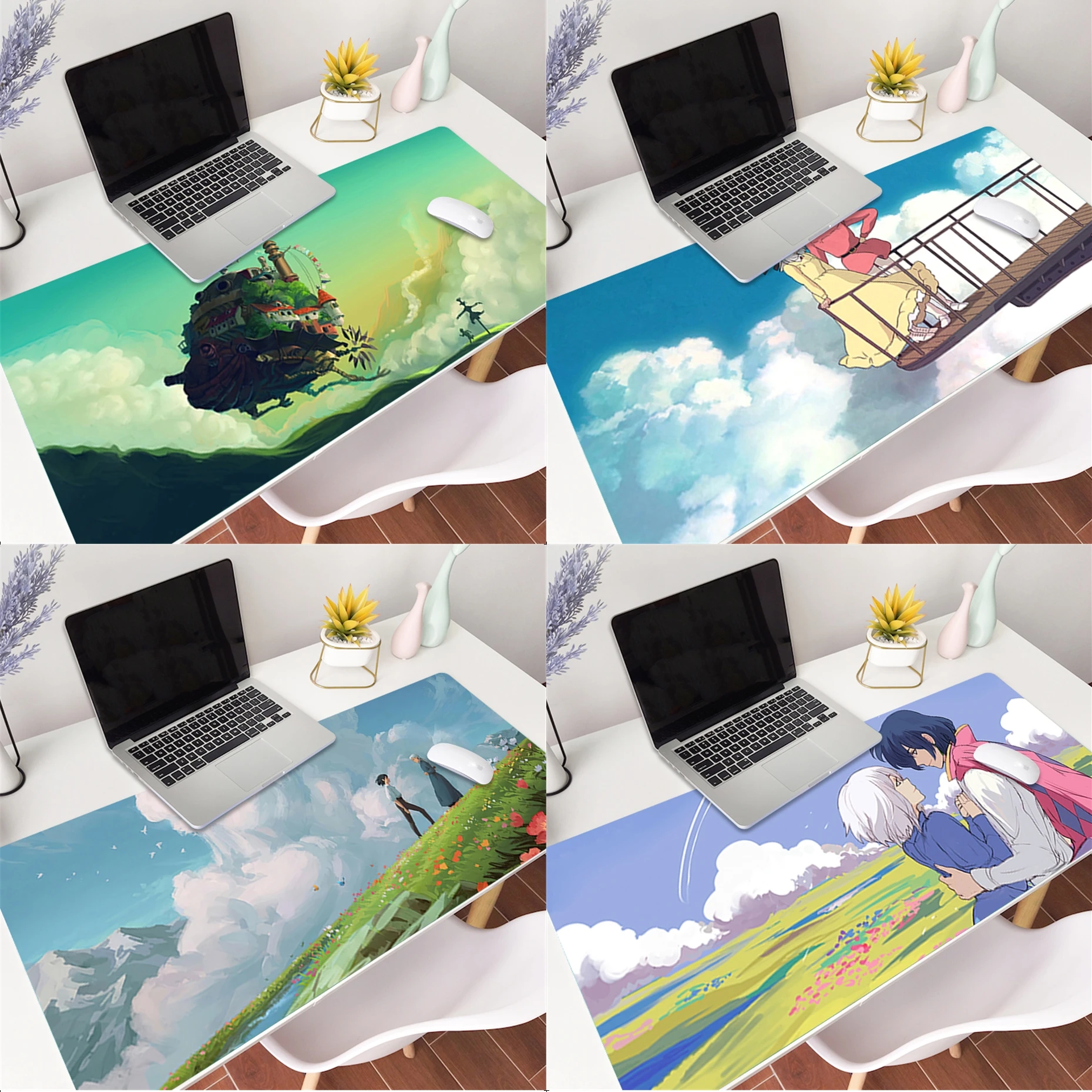 

Howl's Moving Castle Miyazaki Hayao Boy Gift Pad Rubber Mouse Durable Desktop Mousepad Keyboards Mat Desk me for boyfriend Gift