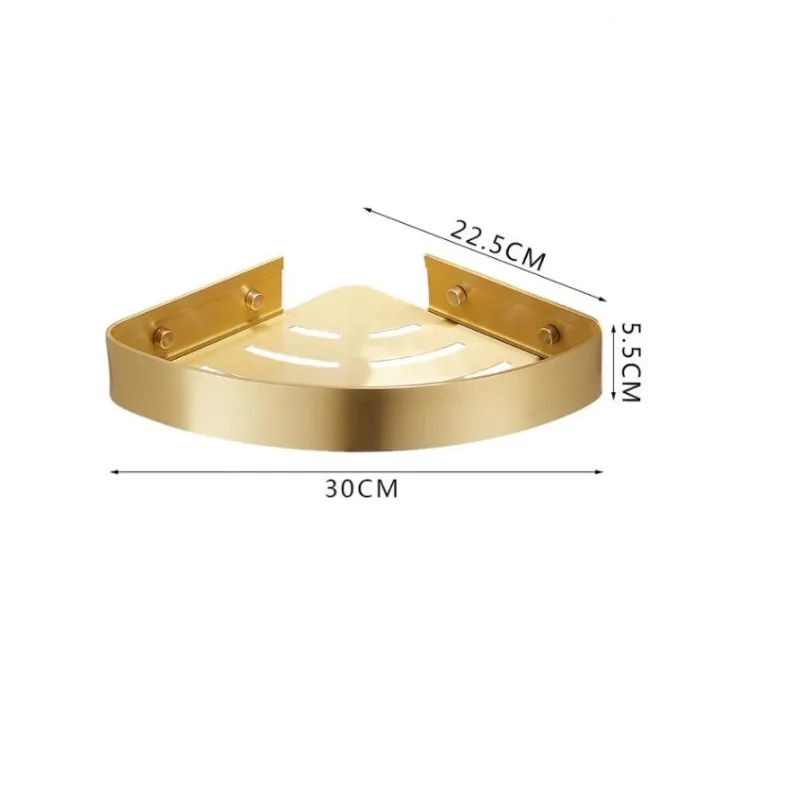 

Corner Shelf Wall Mounted Aluminum Bathroom Soap Dish Bath Shower Shelf Brushed Gold Bath Shampoo Holder Basket Holder