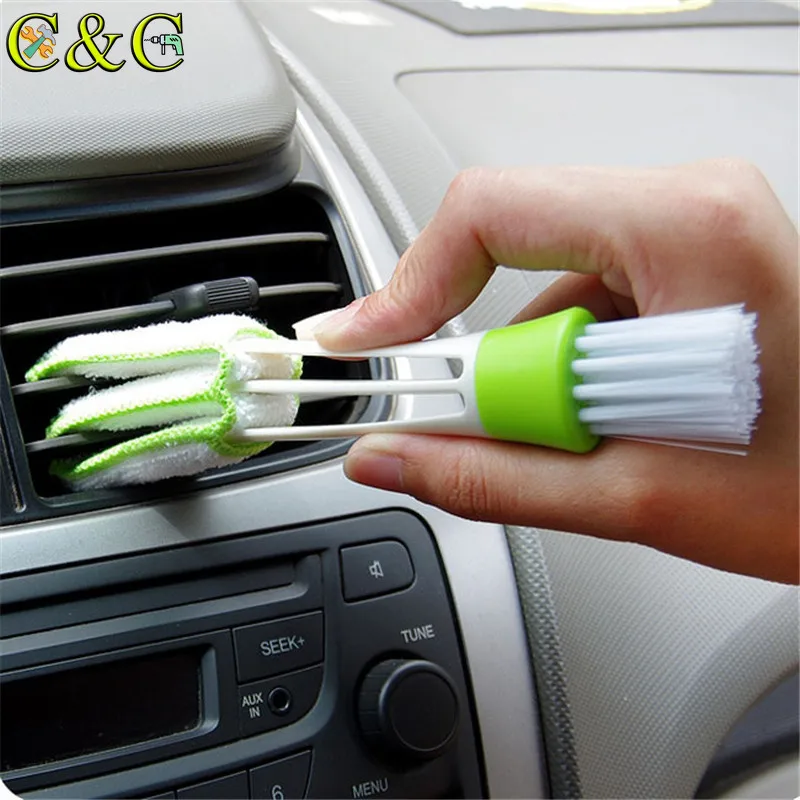 Пластиковая щетка для чистки автомобиля двусторонняя щель на вентиляционное