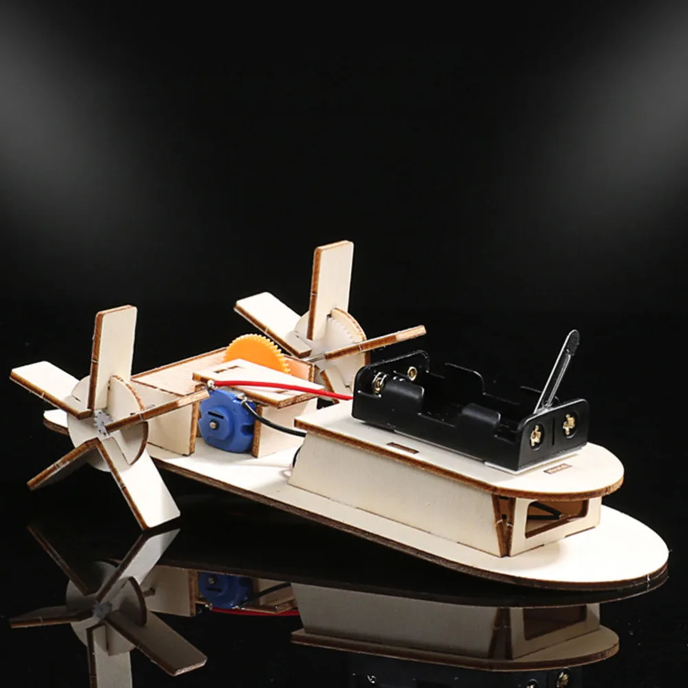 

2pcs Electric Wood Boat Assembly Puzzle Kids DIY Science Experiment