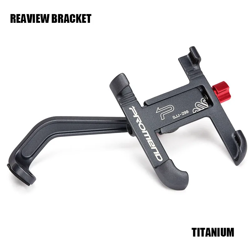 Rearview Titanium YPAY Aluminum Alloy Bicycle Phone Holder Motorcycle Handlebar Rearview Mobile Phone Stand GPS Mount For iPhone X 8P Samsung S9 - Цвет: Rearview Titanium