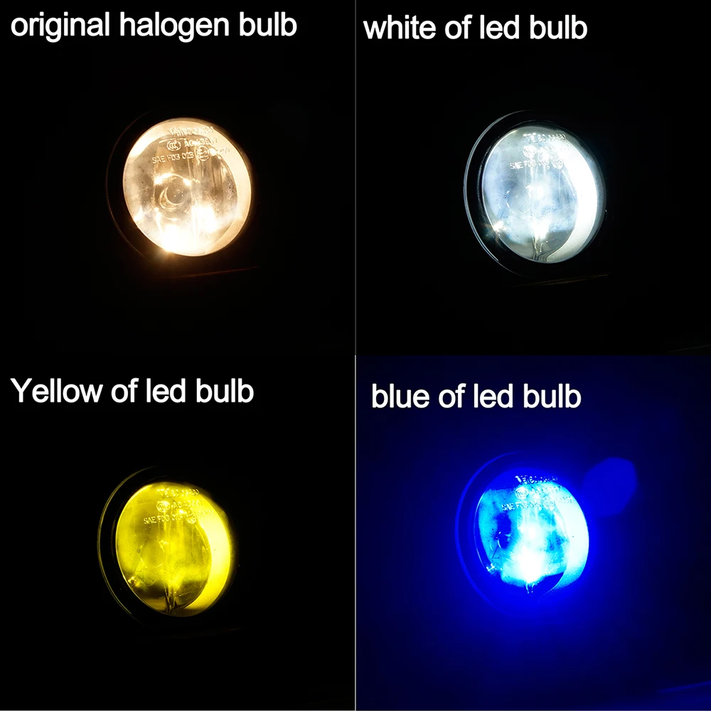 Three Color Led Fog Light Bulbs for Cars H11 H8 H9 H16 9006 HB4 12V Change Color White Yellow Amber Ice Blue Led Bulb for Toyota