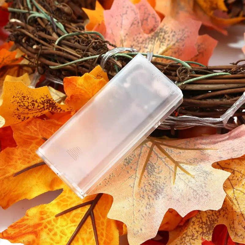 

Artificial Fall Wreaths Simulation Maple Leaf Fall Wreath Pendant Garland For Wedding Holiday Party Door Christmas Home Decor M