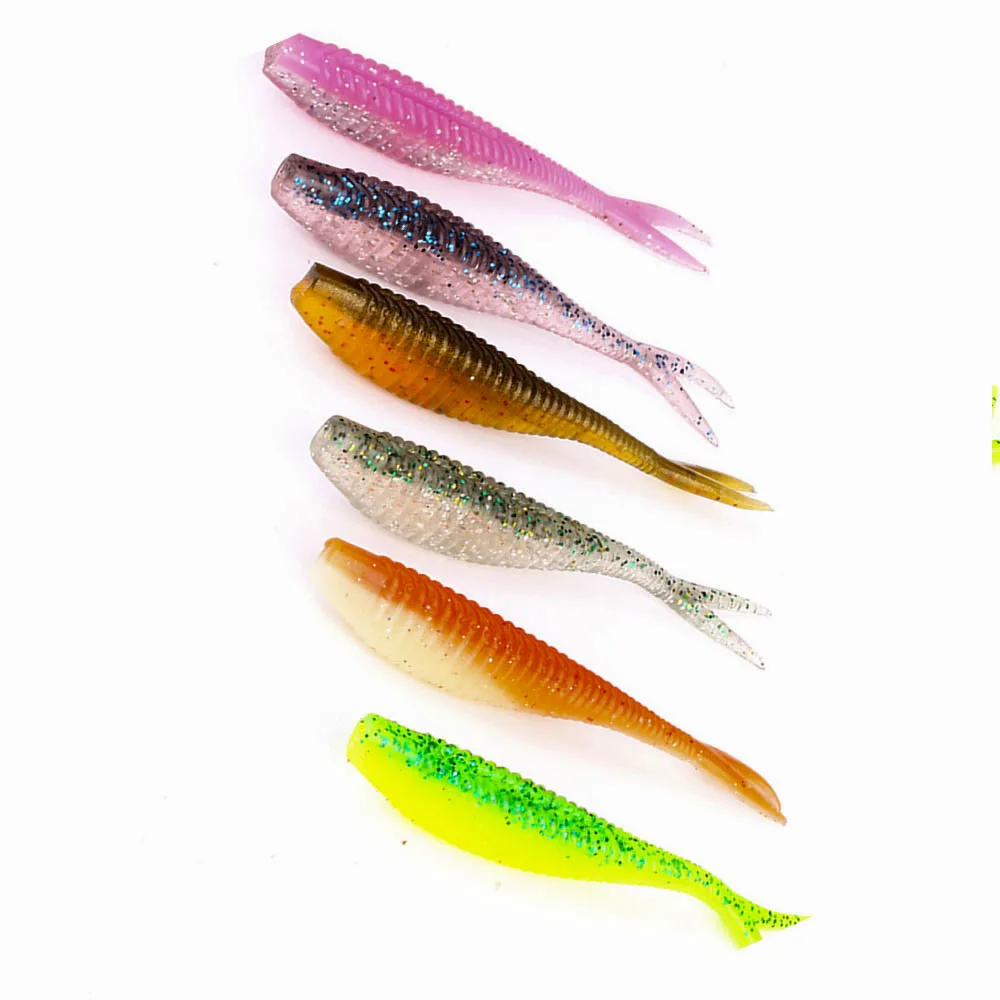 6 шт./лот 7 см/1 8 г мягкие черви Рыболовная Приманка Minnow воблеры силиконовый Y