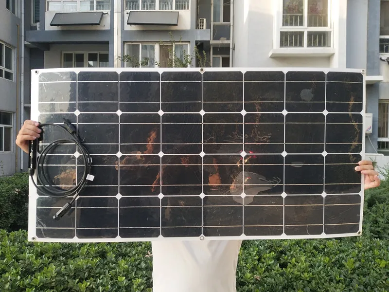 ПЭТ материал поверхности sunpower Гибкая солнечная панель 12v зарядное устройство 100w