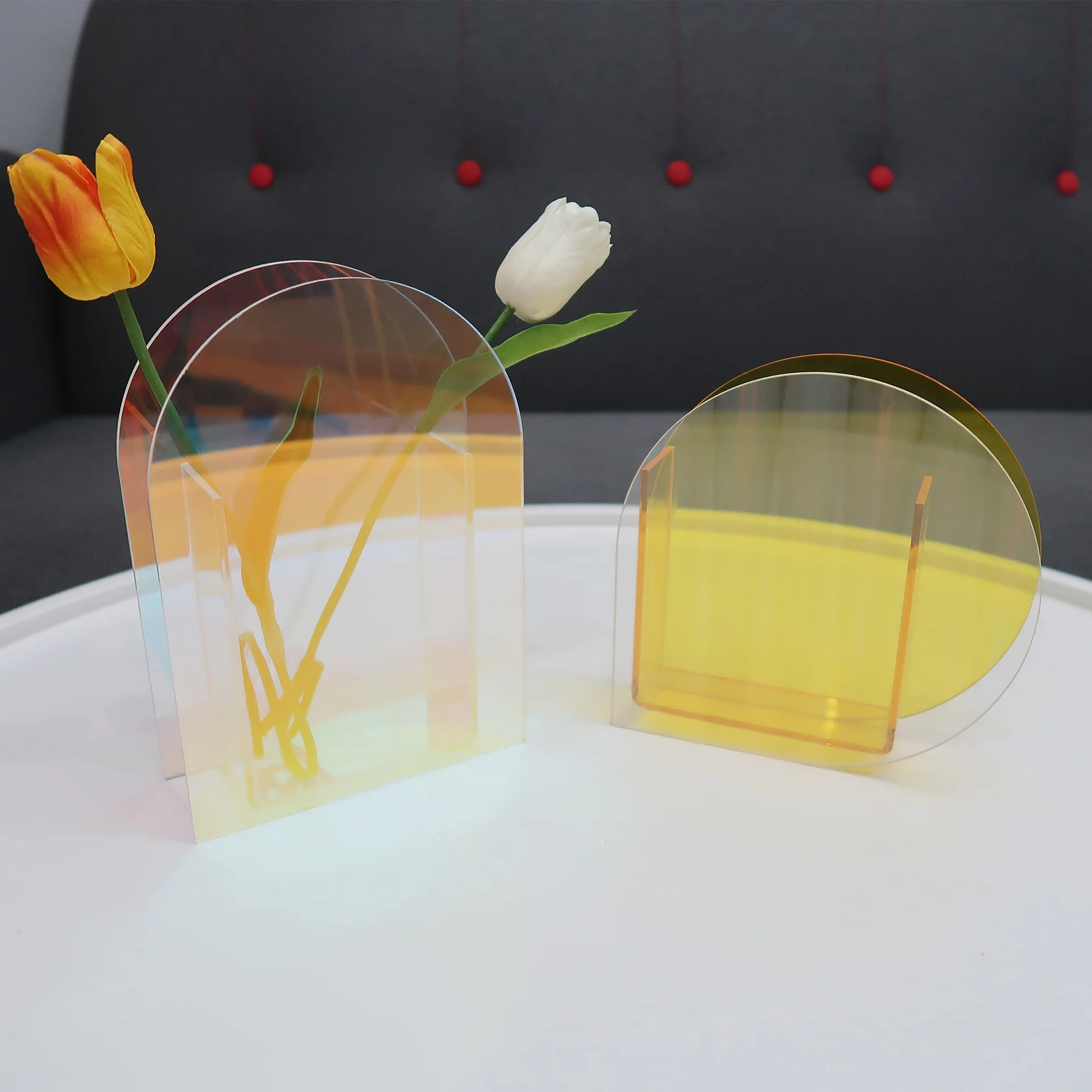 Новые искусственные радужные вазы Цветочная композиция цветы ваза украшение для