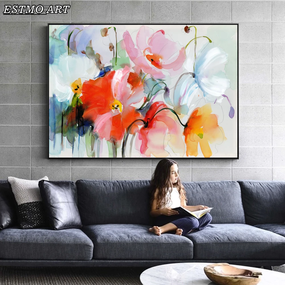 

Home Decoration Flower Oil Painting On The Wall Decorative Paintings Abstract Modern Art Picture For ART Living Room Decoration