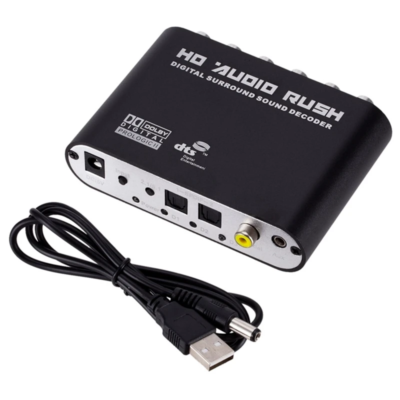 Hot 1Pcs 3 RCA папа M/M o кабель шнур метра и 1 шт. 5 CH декодер SPDIF коаксиальный к DTS