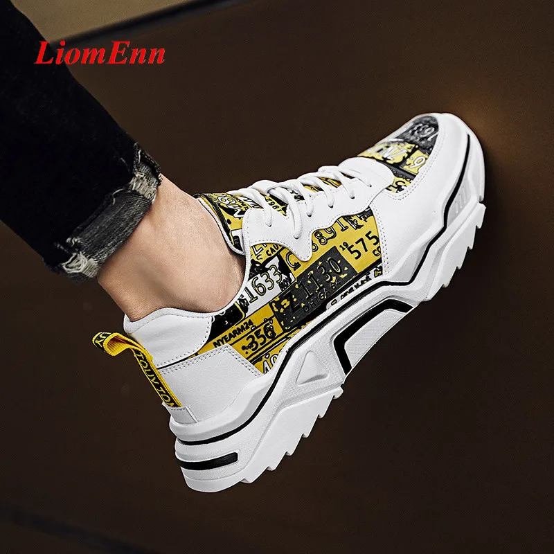 

Flat Platform Sneakers Women Flats 2020 Designer Graffiti Running Casual Shoes White Sport Sneakers basket femme big size 36-44