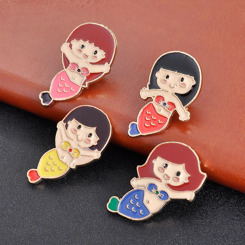 Эмалированная Брошь для женщин милый мультяшный разноцветный значок на булавке