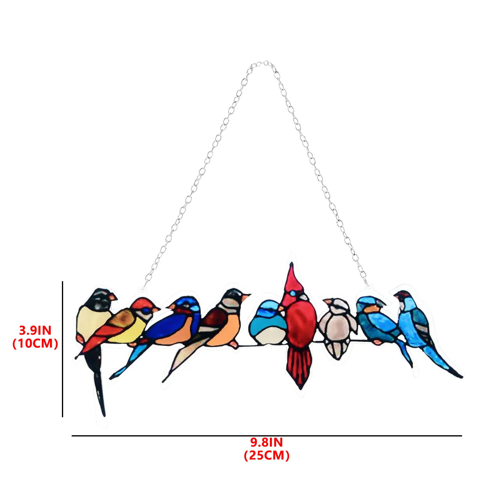 

Colorful Bird Window Hanging Catcher Panel Garden Decoration Home Ornament Spring Yard Wall Hanging Panel Window Landscape