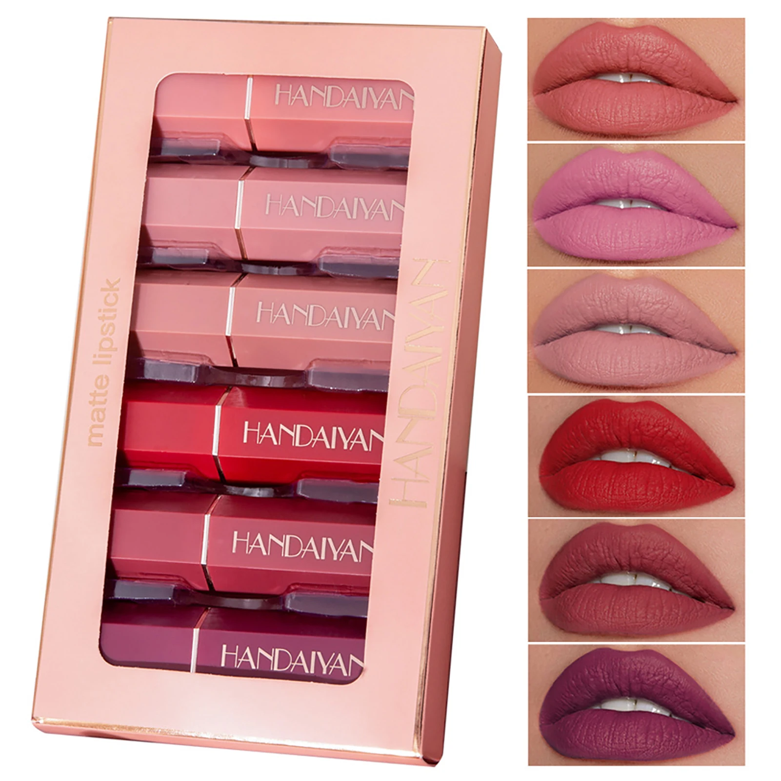 

6 Цвета/комплекты Водонепроницаемый жидкости бархатная губная помада блеск Увлажняющая губная помада наборы блесков для губ Для женщин бле...