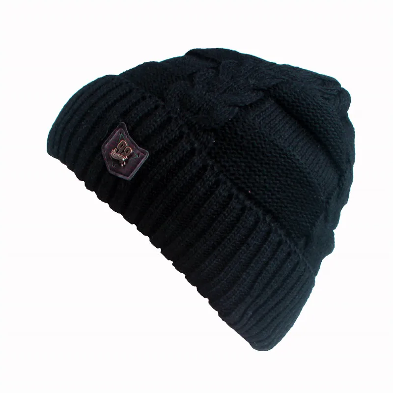hat black Xthree зимняя шапка для мужчин вязаные шапочки шерстяные вязаные шапки шарф с подкладкой мужские шапочки зимние шапочки - Цвет: hat black