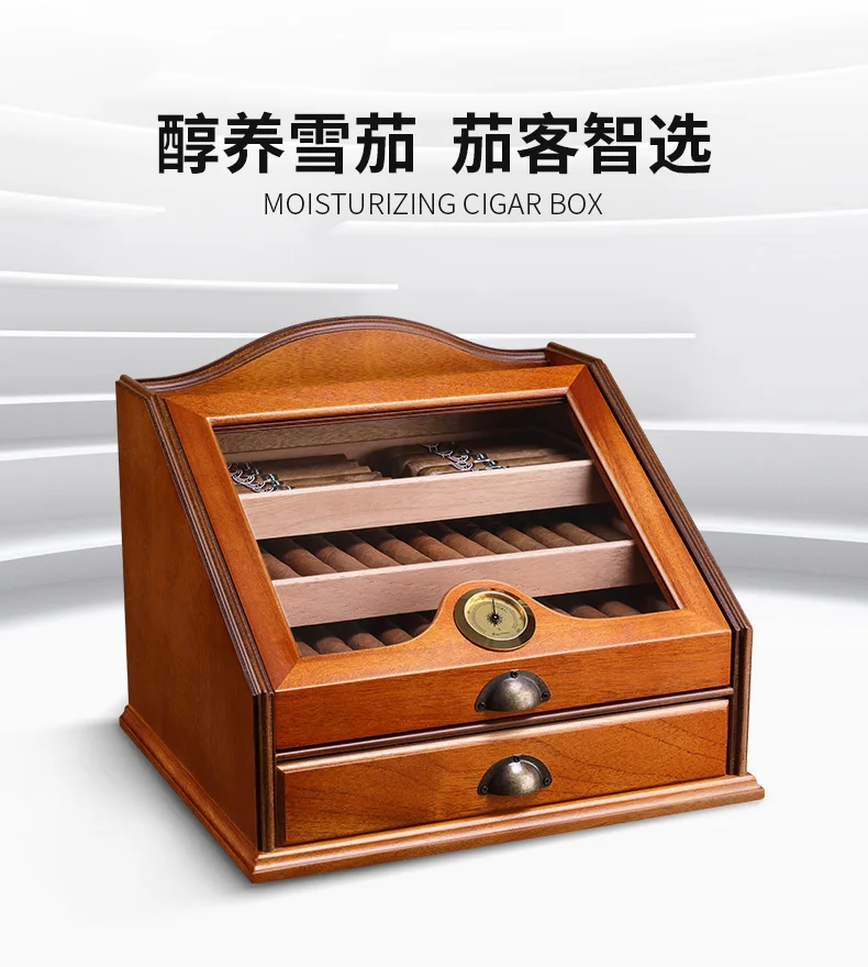 CIGARLOONG Cedar Wood увлажняющая коробка шкафчик фирмы "Humidor" Большая емкость подходит 100 четырехслойная сигара Humidor деревянная коробка CLA-A0012