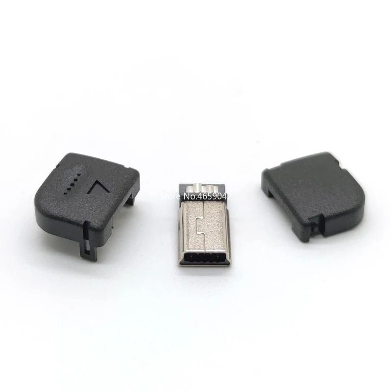 Мини USB вилка 100 шт. 5-контактный угол 90 градусов с пластиковой ручкой |