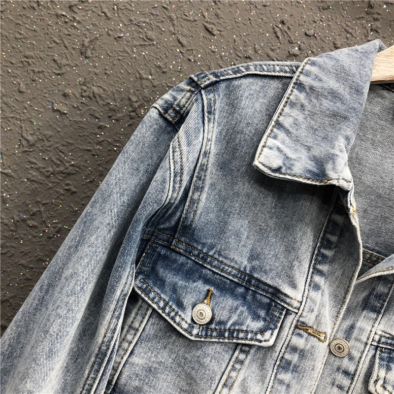 

Woman Sexy Summer Ripped Denim Jackets 2021 Vintage Casual Short Jean Jacket Blue Female Straight Coat Streetwear Plus Size