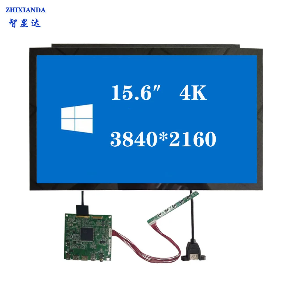 

15.6 Inch 4K UHD 3840*2160 With Drive Control Board Support HDMI DP USB Interface Capacitive Touch Screen LCD Display