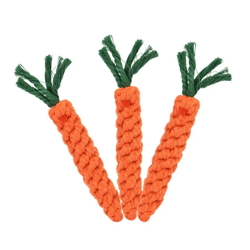 

Cotton Pet Dog Toys Braided Rope Carrot Shape Puppy Chew Toys Traning Fun Playing Colorful Rope Toy For Dogs Pet Supplies 22CM