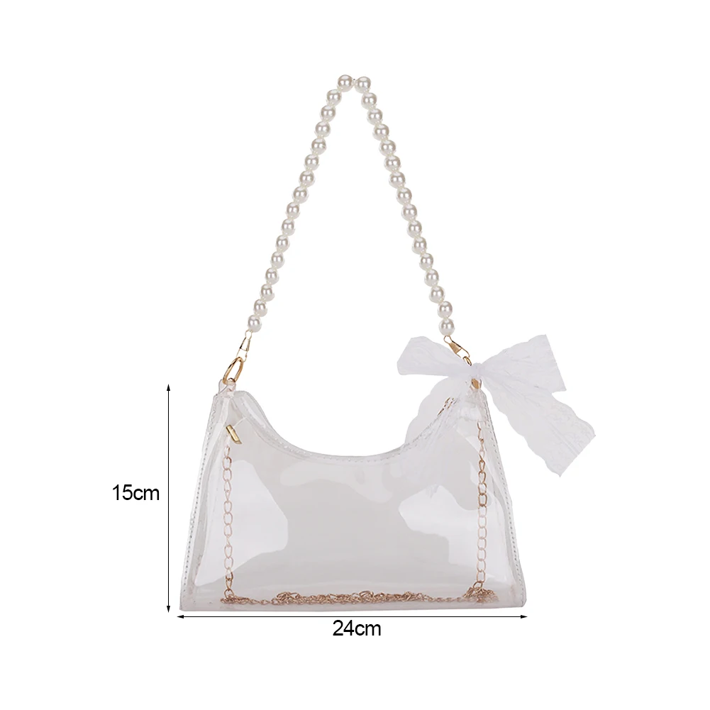 

Fashion Women Summer Transparent Laser Shoulder Bags Casual All-matchCrossbody Messenger Bag Ladies Bowknot Small Handbag Purse