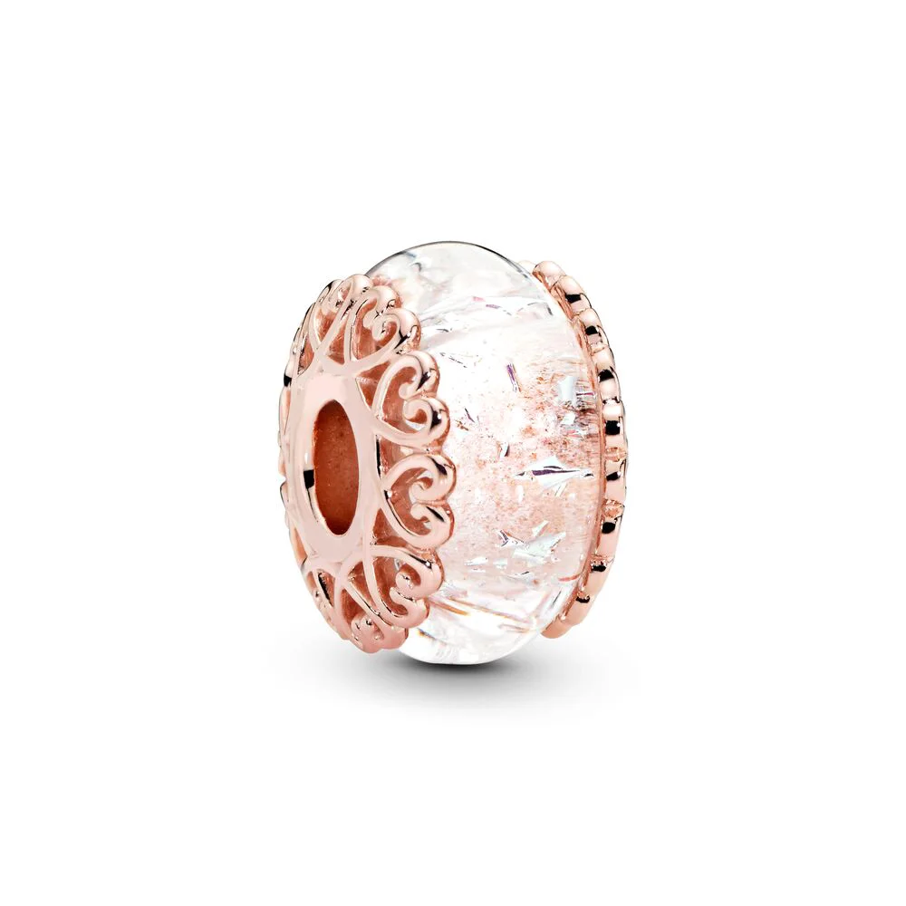 

Red Transparent Round 925 Sterling Silver Beads Charm Rose Gold Red Glass Bead For Women Diy Pandora Charm Bracelet Necklace
