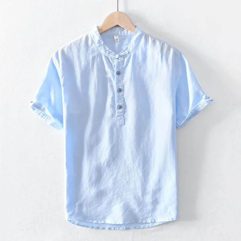

2021 New Stand Collar Vintage Shirt Men