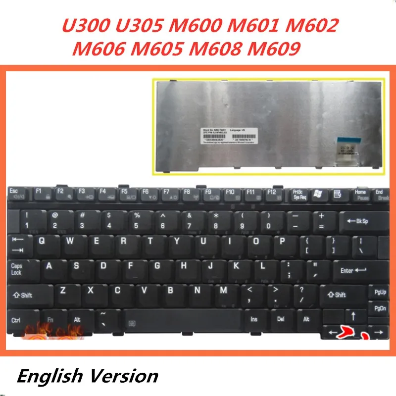 Ноутбук английская клавиатура для ноутбука Toshiba U300 U305 M600 M601 M602 M606 M605 M608 M609 M708