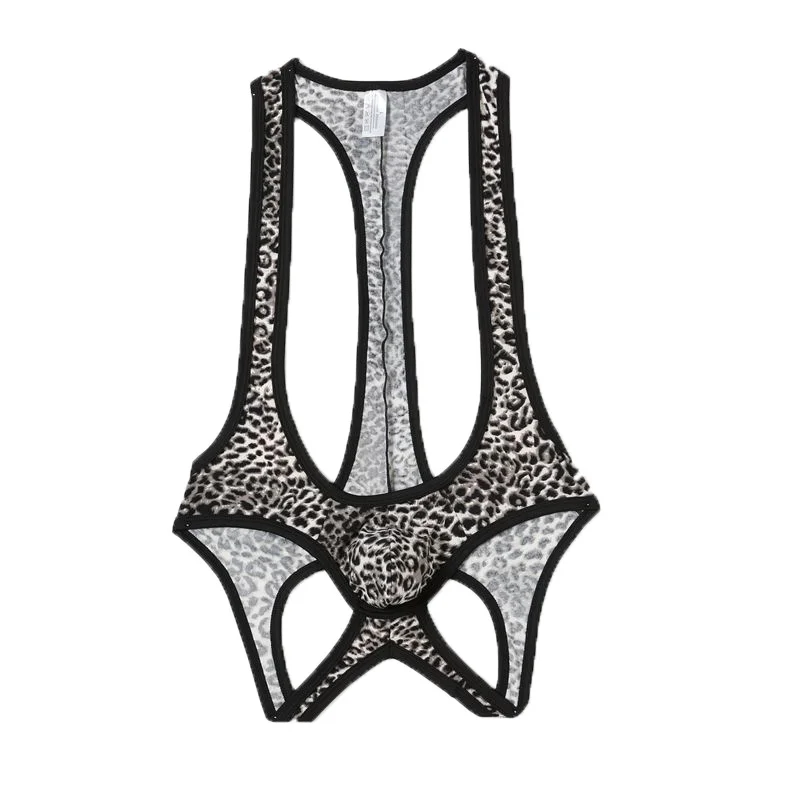 Мужские комбинезоны Jockstrap леопардовые принты спортивные майки сексуальные