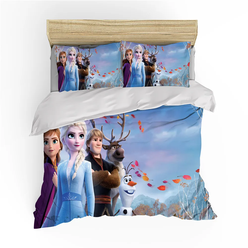 

3D Frozen Elsa Anna For Kid Gift Duvet Cover Set Single Double Queen King Bedclothes Pillowcase Kids Cartoon Quilt cover Sets