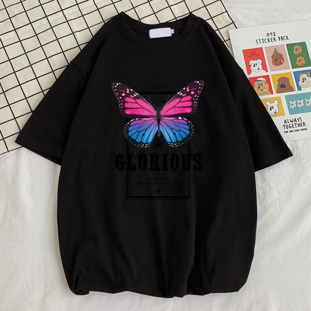

Hell Glorious Butterfly Print Mens T Shirts Cool Vintage Shirt Graphic Funny shirt Design Male Short Sleeves