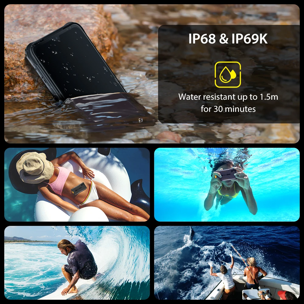 UMIDIGI BISON IP68/IP69K Waterproof Smartphone Rugged Phone 6/8GB+128GB NFC 48MP Matrix Quad Camera 6.3" FHD+ DisplayAndroid 10