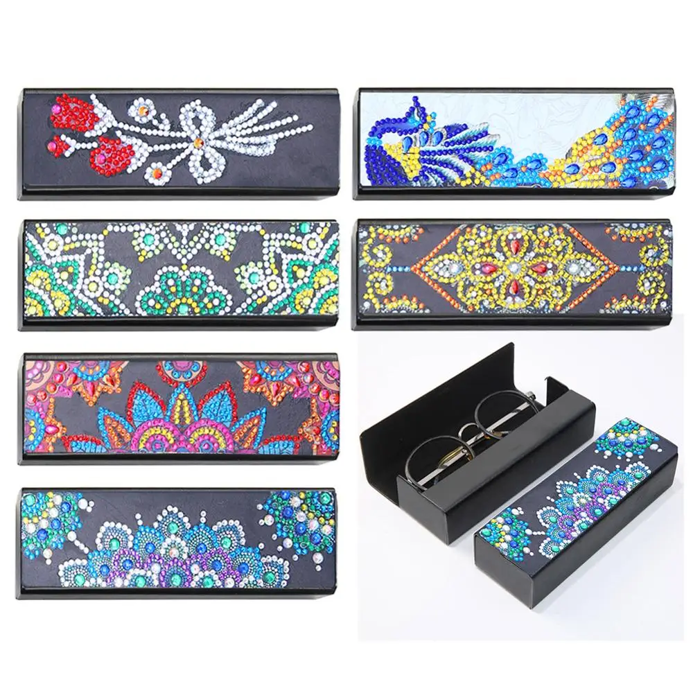 Сделай сам со стразами в виде СОСНОВЫХ ШИШЕК Кожа очки коробка для хранения