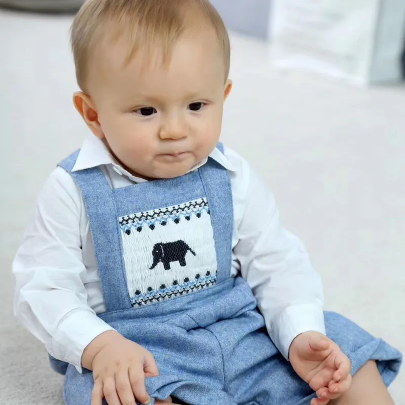 Осень 2019 эксклюзивная испанская детская одежда шерстяные ремни брюки + рубашка 2