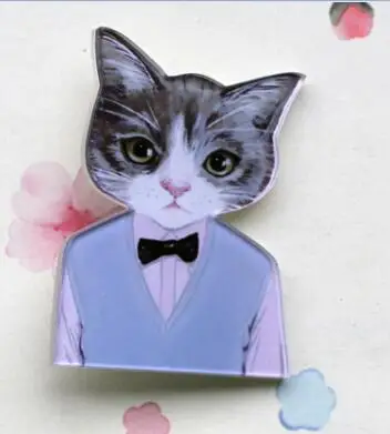 Брошь в виде мультяшного кота японской пары бабушки черные броши булавки брошь с