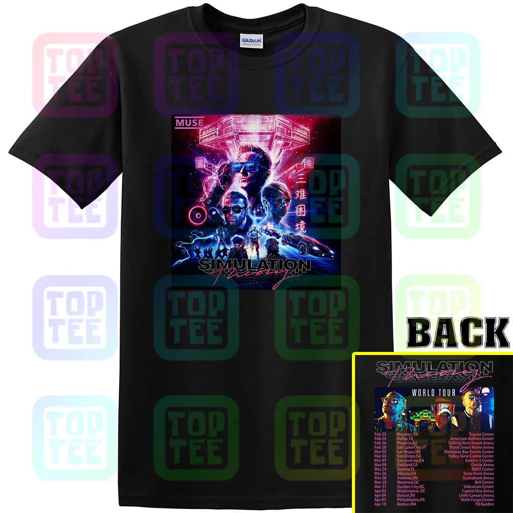 Новая футболка MUSE TOUR с 2 боковыми полосками 2019 | Мужская одежда