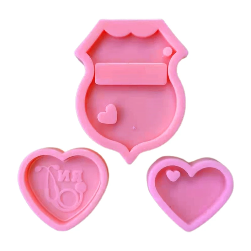 

Love Heart Keychain Epoxy Resin Mold Jewelry Pendants Silicone Mould DIY Crafts Decorations Ornaments Casting Tool