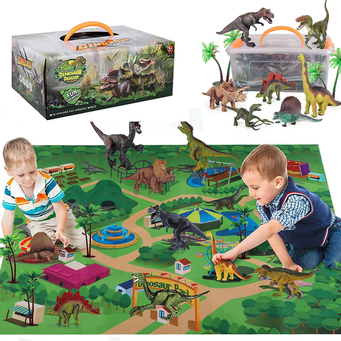 Nueva figura de dinosaurio de juguete para bebés, tapete de juego de actividades para bebés, árboles, juego de juegos de dinosaurios realistas, juegos de dinosaurios, regalos para niños y niñas