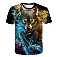 3d printing cartoon anime wolf king childrens t shirts 2021 summer boys and girls casual cute t shirt tops o neck baby clothing