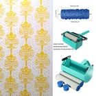 Инструменты для рисования на стену, набор инструментов для 3D рисования, ролик резиновый 5 дюймов, кисть для украшения комнаты, цветочный узор, обоев