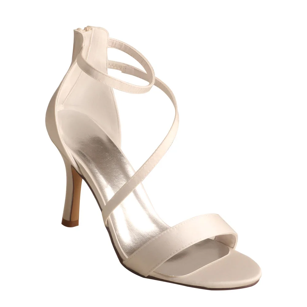 Женские свадебные босоножки Wedopus цвета слоновой кости Свадебная обувь на каблуке